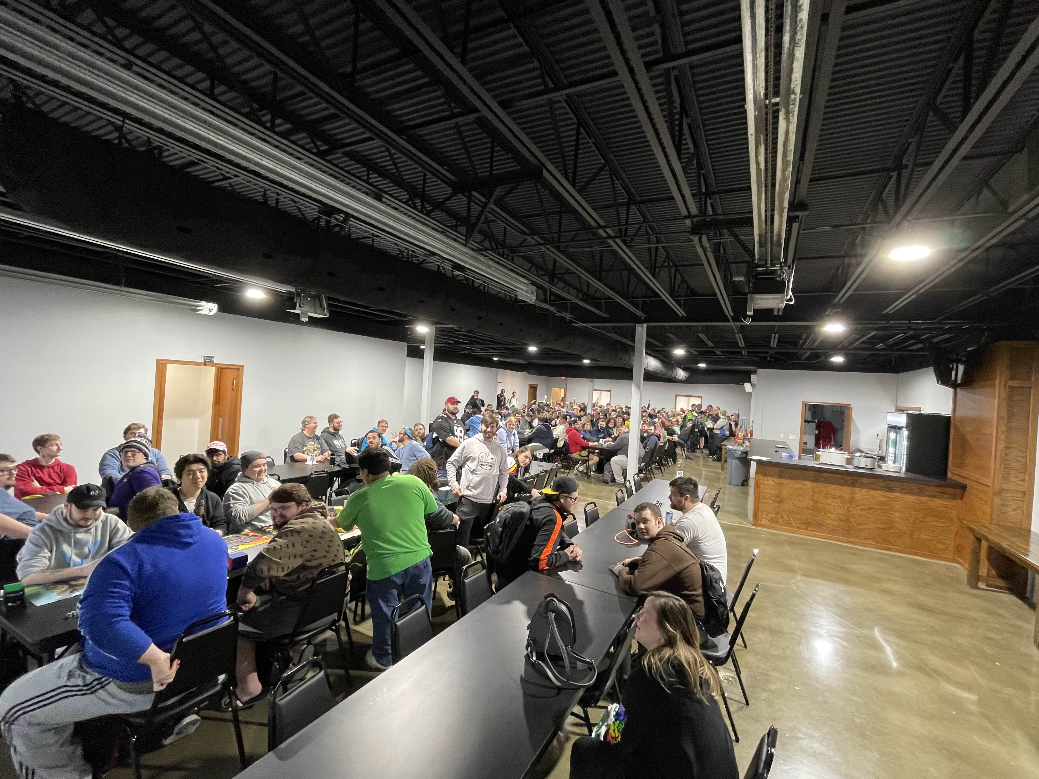 Apex Event Center with tables arranged for a corporate or community event