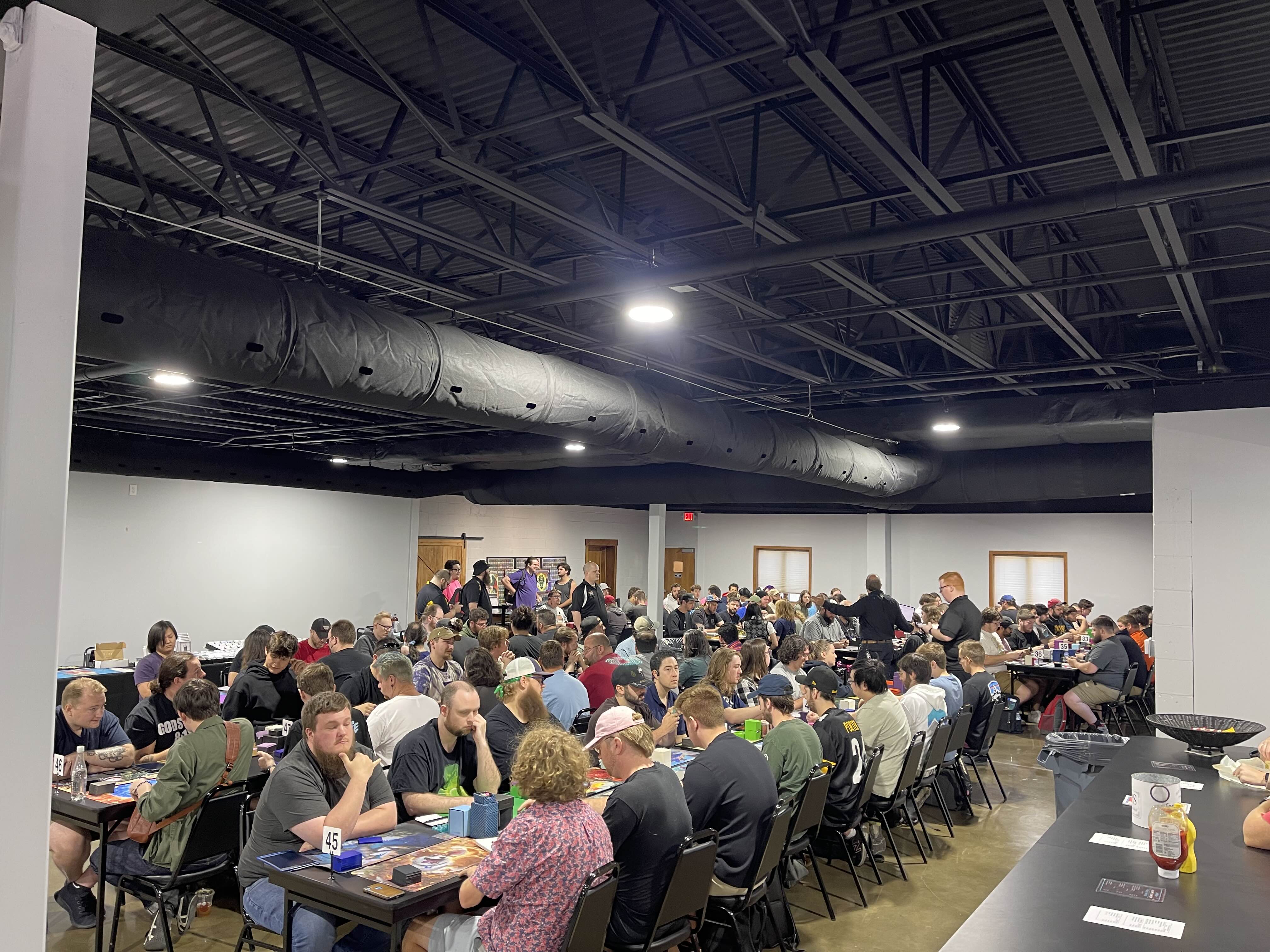 Apex Event Center with tables and chairs arranged for a wedding reception